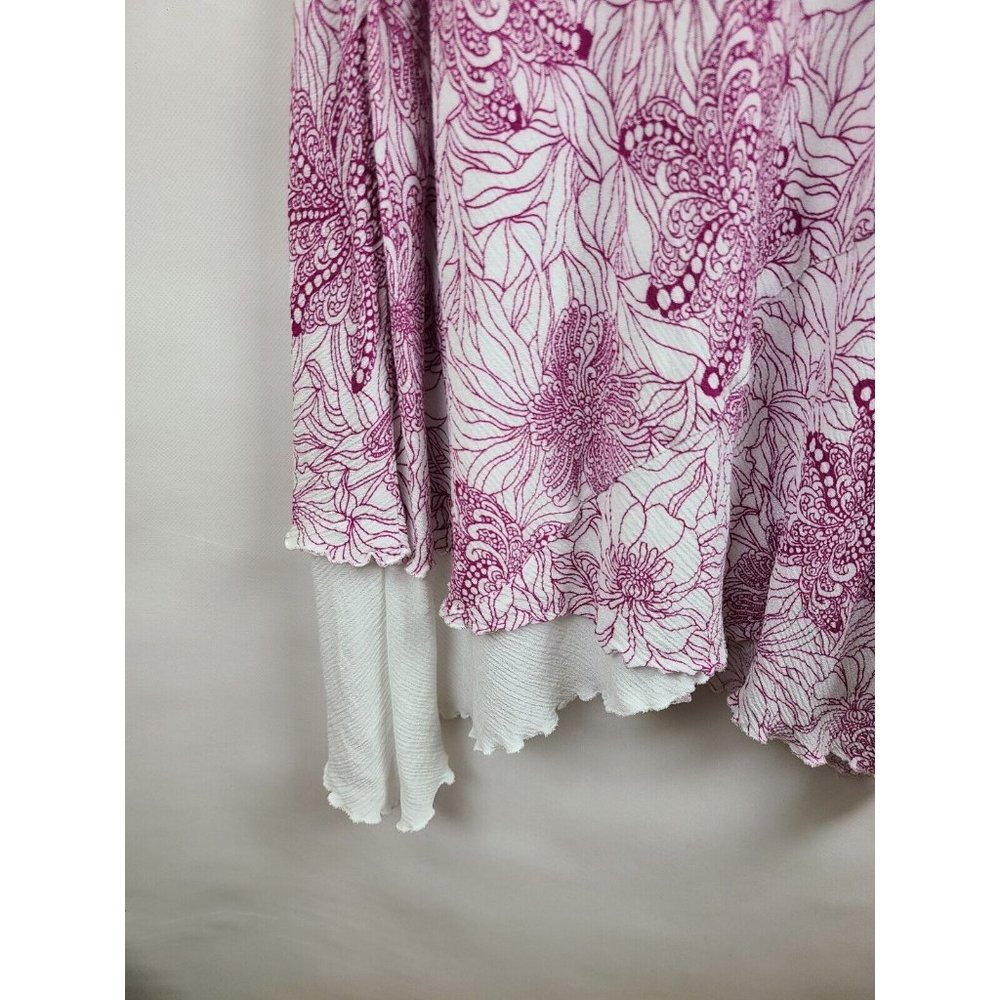 Soft Surroundings White Purple Floral Layered Sleeveless Tunic Top Small - Picture 3 of 8